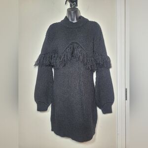 Anthropologie Rue Stiic Colt Knit Black Sweater Dress sz S